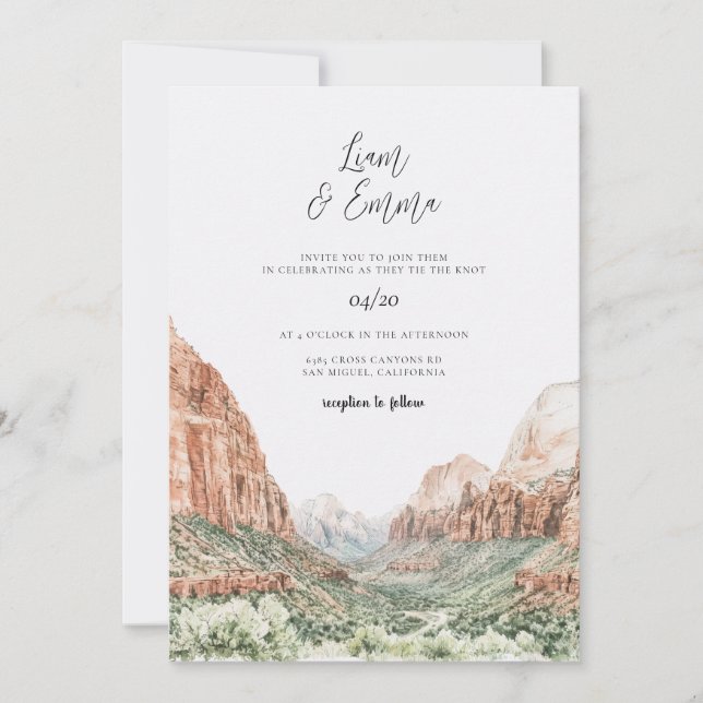 Convite de Casamento Zion (Frente)