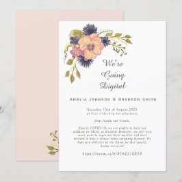 Convite de Casamento Zoom Rosa Bege