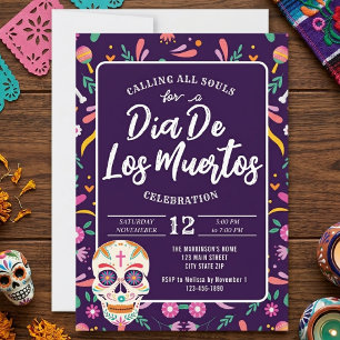 Convite de Caveira do Dia De Los Muertos Festa Mex