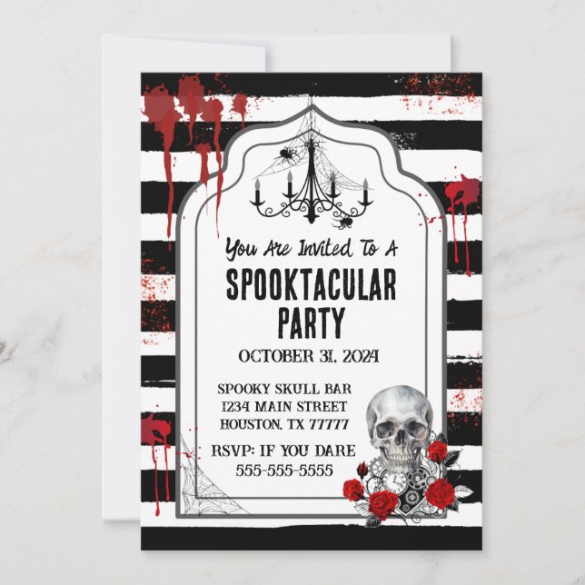 Convite de Caveira e Rosas (Frente)