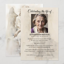 Convite de Celebração da Vida Memorial de Anjo