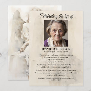 Convite de Celebração da Vida Memorial de Anjo