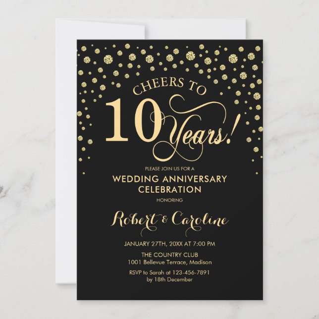 Convite de Celebração de 10 Anos de Ouro Preto (Frente)