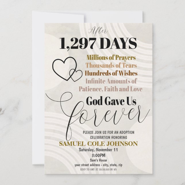 Convite de Celebração de Adoção (Frente)