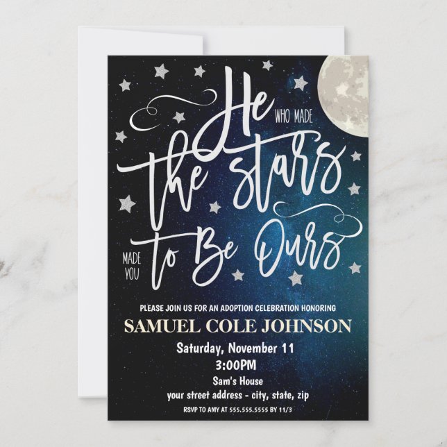 Convite de Celebração de Adoção (Frente)