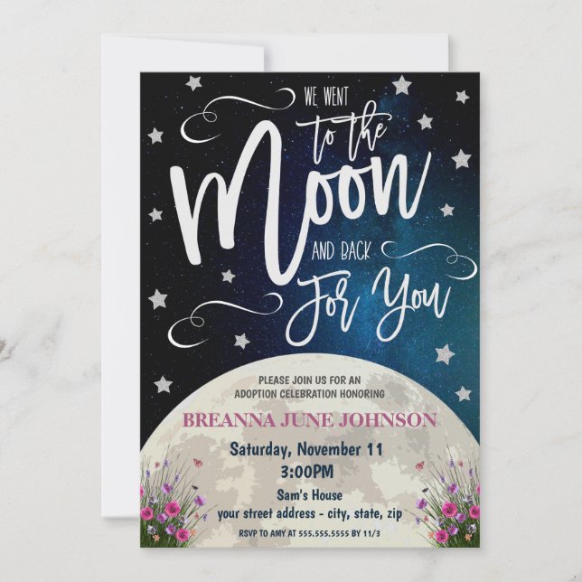 Convite de Celebração de Adoção (Frente)