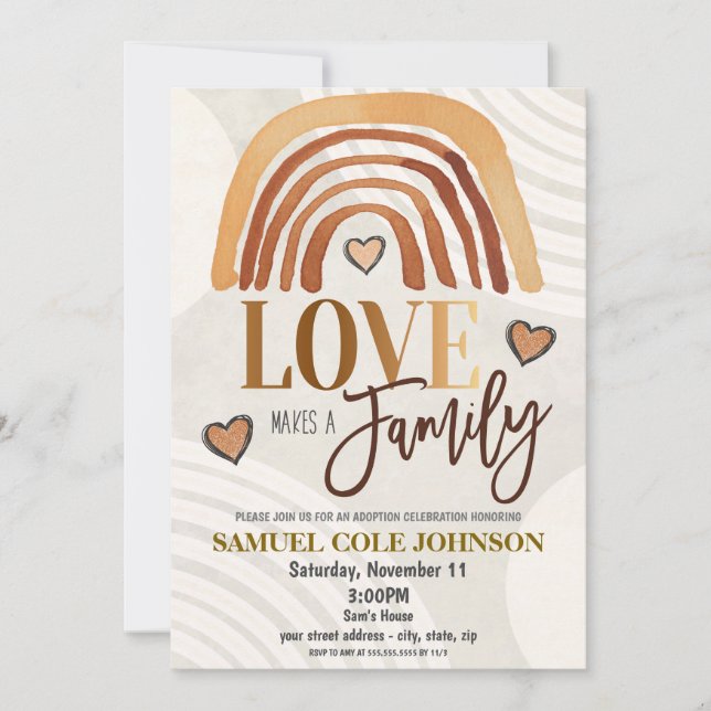 Convite de Celebração de Adoção (Frente)