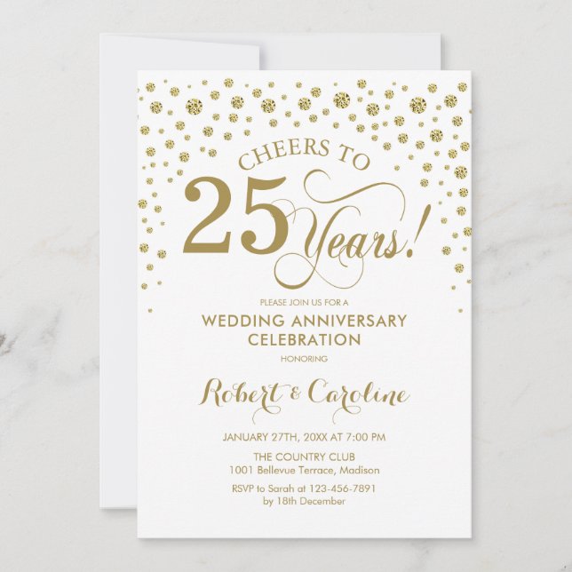Convite de Celebração de Aniversário de 25 Anos Go (Frente)