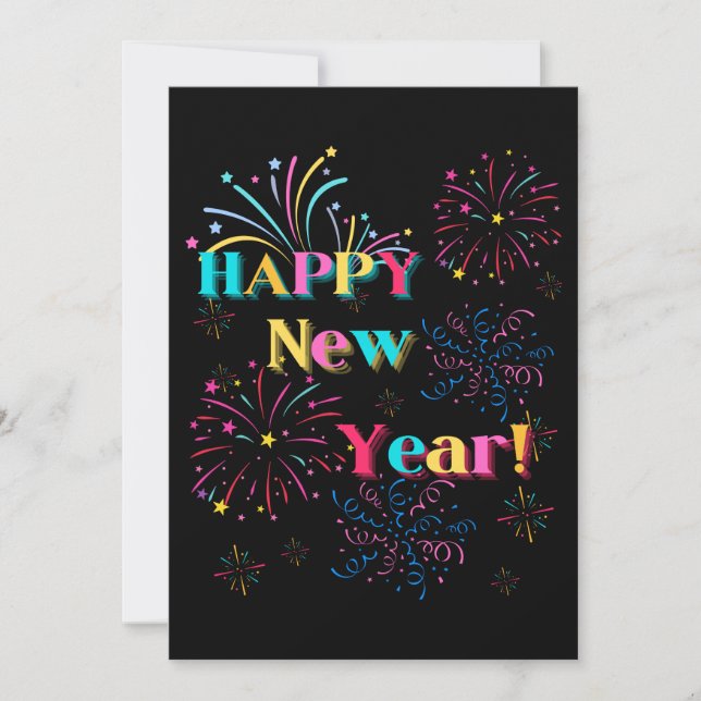 Convite de Celebração de Ano Novo Feliz (Frente)