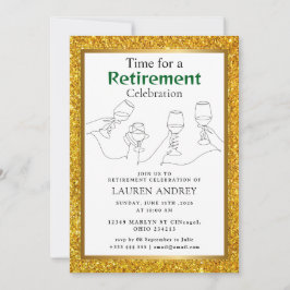 Convite de Celebração de Aposentadoria com Moldura