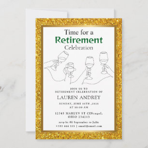 Convite de Celebração de Aposentadoria com Moldura