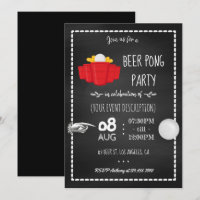 Convite de Celebração de Festa de Beer Pong em Qua