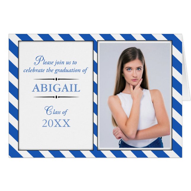 Convite de celebração de gradação de fotos persona (Frente Horizontal)