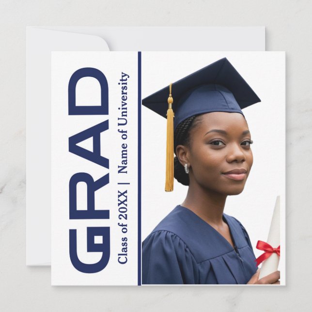 Convite de Celebração de Graduação Confete Azul Br (Frente)