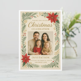 Convite de celebração de Natal elegante