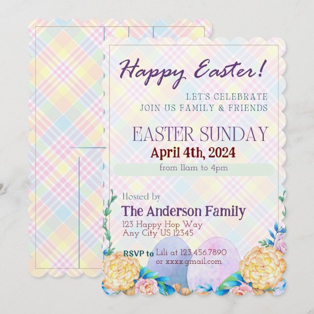 Convite de Celebração de páscoas (Frente/Verso)