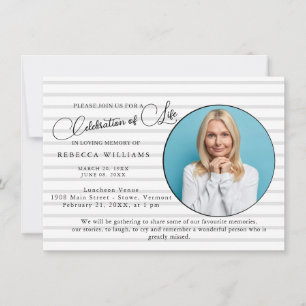 Convite de Celebração de Vida com Letreiro Minimal