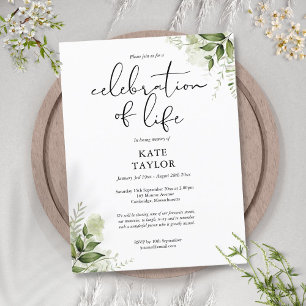 Convite de Celebração de Vida Memorial de Vegetaçã