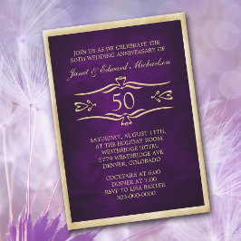 Convite de Celebração do Aniversário de Ouro Roxo