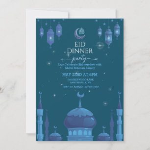 Convite de celebração do Eid al fitr em uma noite