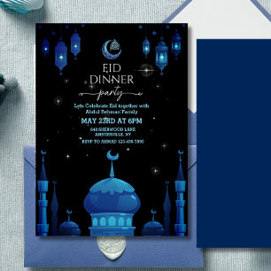 Convite de celebração do Eid al fitr em uma noite