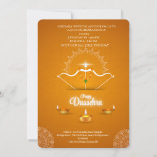 Convite de Celebração Feliz Dussehra