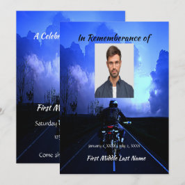 Convite de Celebração Memorial de Vida de Moto