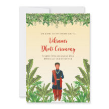 Convite de cerimônia Boy Dhoti Pancha Kattu convid