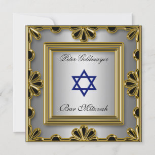 Convite de cerimônia de Bar Mitzvah Gold 13