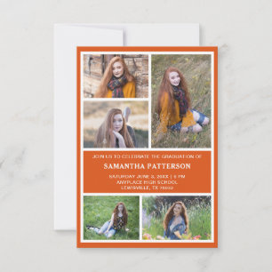 Convite de Cerimônia de Formatura com Colagem de 5