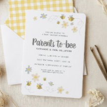 Convite de Chá de Bebê Abelha Mel | Gingham & Marg