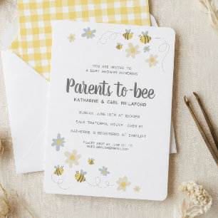 Convite de Chá de Bebê Abelha Mel   Gingham & Marg