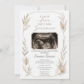 Convite de Chá de Bebê Amor e Ciência