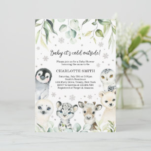 Convite de Chá de Bebê Animais do Ártico