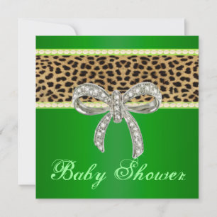 Convite de Chá de Bebê Arco de Diamante Leopardo V