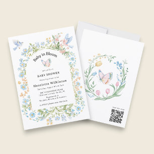 Convite de Chá de Bebê Arco Floral Caprichoso