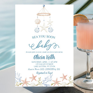 Convite de chá de bebê baby baby Sea you soon