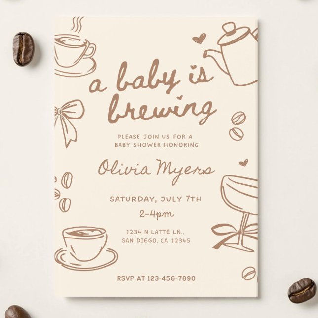 Convite de Chá de Bebê Baby is Brewing: Café (Criador carregado)