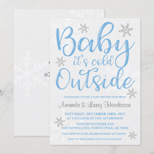 Convite de Chá de Bebê Baby It's Cold Outside - Az