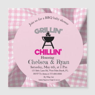 Convite de Chá de Bebê BBQ • Gingham Baby-Q