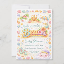 Convite de Chá de Bebê “Beachy Vibes”
