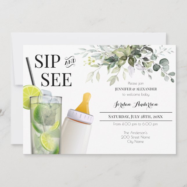 Convite de Chá de Bebê Bem-Vindo (Frente)