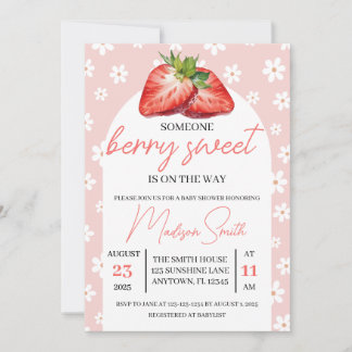 Convite de Chá de Bebê Berry Sweet