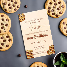 Convite de Chá de Bebê Biscoito Chip de Chocolate