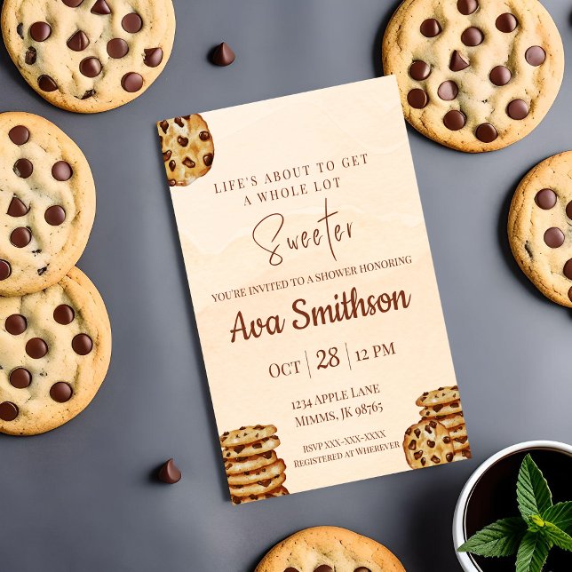 Convite de Chá de Bebê Biscoito Chip de Chocolate (Criador carregado)
