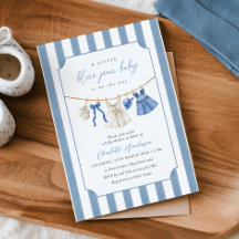 Convite de Chá de Bebê Blue Jean Baby