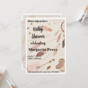 Convite de Chá de Bebê Boho
