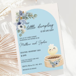 Convite de Chá de Bebê Boho Blue Little Dumpling