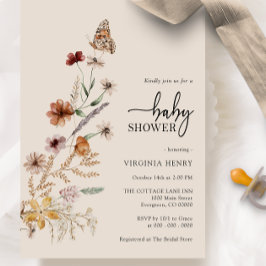 Convite de Chá de Bebê Boho Butterfly