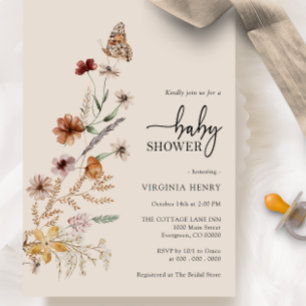 Convite de Chá de Bebê Boho Butterfly